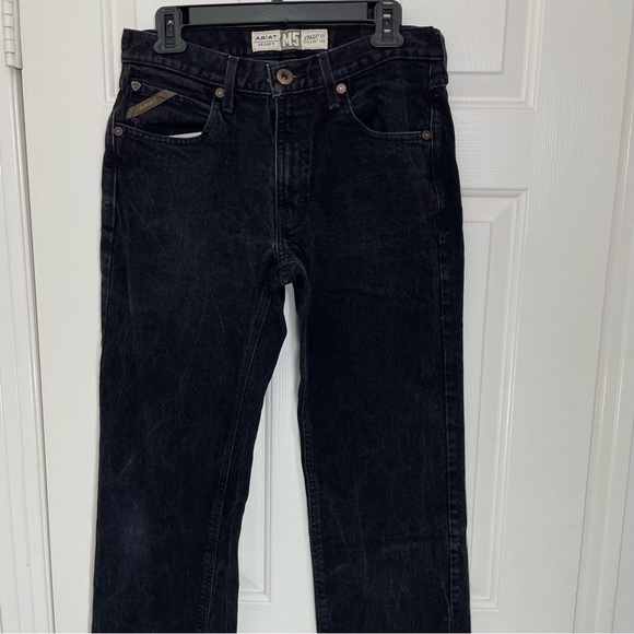 Ariat Legacy M5 Straight‎ Fit Straight Leg Denim Jean Men 32/38 Black 36" Inseam - Picture 2 of 10